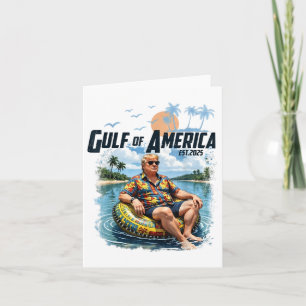 Retro Gulf Of Usa America 2025 American Flag Gulf Card