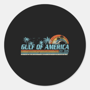Retro Gulf Of Usa America 2025 American Flag Gulf Classic Round Sticker