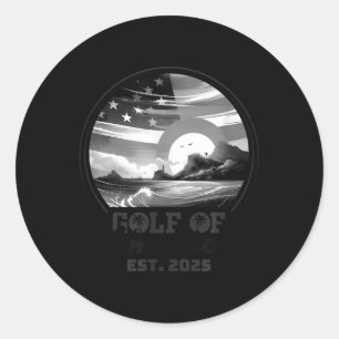 Retro Gulf Of Usa America 2025 American Flag Gulf Classic Round Sticker
