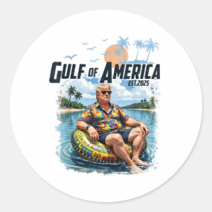 Retro Gulf Of Usa America 2025 American Flag Gulf Classic Round Sticker