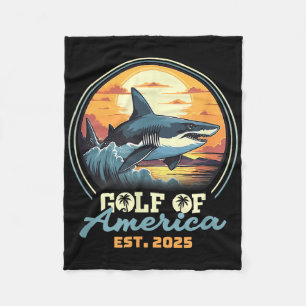 Retro Gulf Of Usa America 2025 American Flag Gulf Fleece Blanket