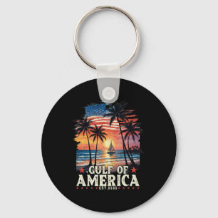 Retro Gulf Of Usa America 2025 American Flag Gulf Key Ring