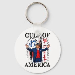 Retro Gulf Of Usa America 2025 American Flag Gulf Key Ring