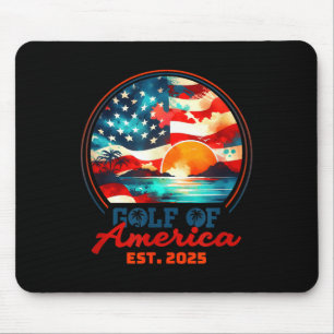 Retro Gulf Of Usa America 2025 American Flag Gulf Mouse Pad