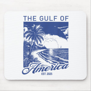 Retro Gulf Of Usa America 2025 American Flag Gulf Mouse Pad