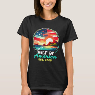 Retro Gulf Of Usa America 2025 American Flag Gulf T-Shirt
