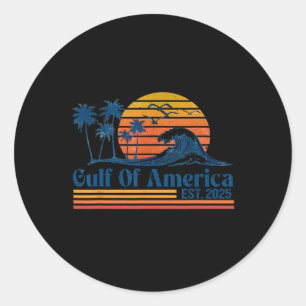 Retro Gulf Of Usa America 2025 Funny Trump Classic Round Sticker