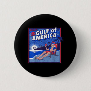 Retro Gulf Of Usa America Est 2025 American Flag 6 Cm Round Badge