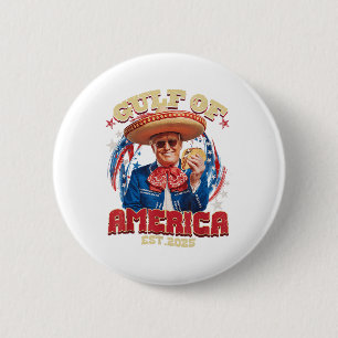 Retro Gulf Of Usa America Est 2025 American Flag G 6 Cm Round Badge