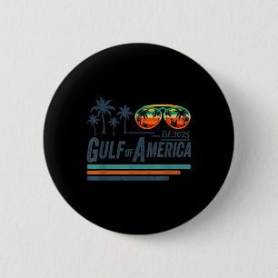 Retro Gulf Of Usa America Est 2025 American Flag G 6 Cm Round Badge