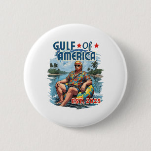 Retro Gulf Of Usa America Est 2025 American Flag G 6 Cm Round Badge