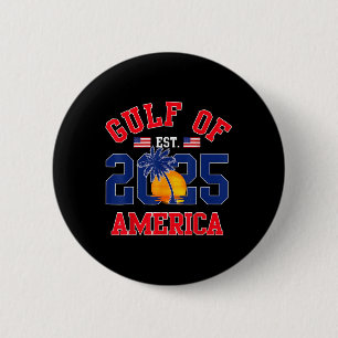 Retro Gulf Of Usa America Est 2025 American Flag G 6 Cm Round Badge