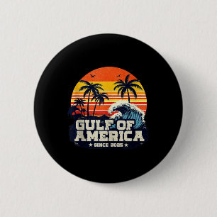 Retro Gulf Of Usa America Est 2025 American Flag G 6 Cm Round Badge