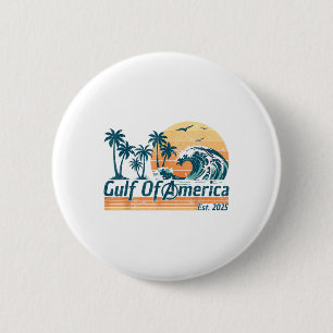 Retro Gulf Of Usa America Est 2025 American Flag G 6 Cm Round Badge