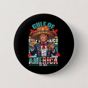 Retro Gulf Of Usa America Est 2025 American Flag G 6 Cm Round Badge