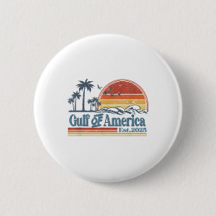 Retro Gulf Of Usa America Est 2025 American Flag G 6 Cm Round Badge