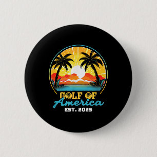 Retro Gulf Of Usa America Est 2025 American Flag G 6 Cm Round Badge