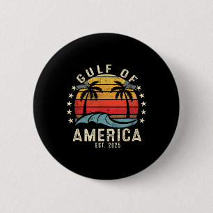 Retro Gulf Of Usa America Est 2025 American Flag G 6 Cm Round Badge
