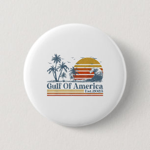 Retro Gulf Of Usa America Est 2025 American Flag G 6 Cm Round Badge