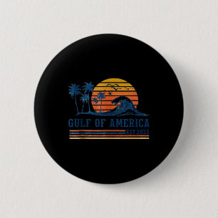 Retro Gulf Of Usa America Est 2025 American Flag G 6 Cm Round Badge