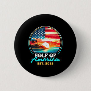 Retro Gulf Of Usa America Est 2025 American Flag G 6 Cm Round Badge
