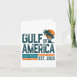 Retro Gulf Of Usa America Est 2025 American Flag G Card