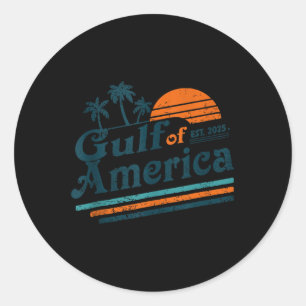Retro Gulf Of Usa America Est 2025 American Flag G Classic Round Sticker