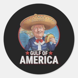 Retro Gulf Of Usa America Est 2025 American Flag G Classic Round Sticker