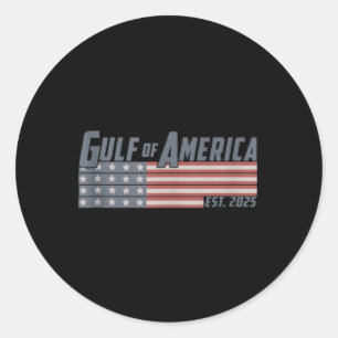 Retro Gulf Of Usa America Est 2025 American Flag G Classic Round Sticker