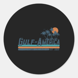 Retro Gulf Of Usa America Est 2025 American Flag G Classic Round Sticker