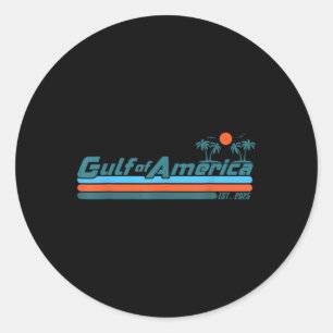 Retro Gulf Of Usa America Est 2025 American Flag G Classic Round Sticker