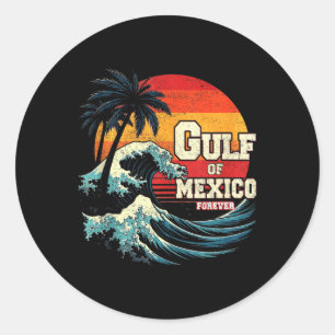 Retro Gulf Of Usa America Est 2025 American Flag G Classic Round Sticker