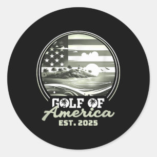 Retro Gulf Of Usa America Est 2025 American Flag G Classic Round Sticker