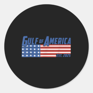 Retro Gulf Of Usa America Est 2025 American Flag G Classic Round Sticker