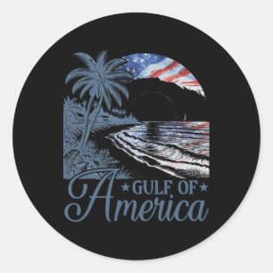 Retro Gulf Of Usa America Est 2025 American Flag G Classic Round Sticker