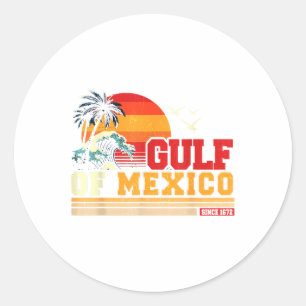 Retro Gulf Of Usa America Est 2025 American Flag G Classic Round Sticker