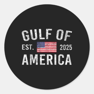 Retro Gulf Of Usa America Est 2025 American Flag G Classic Round Sticker