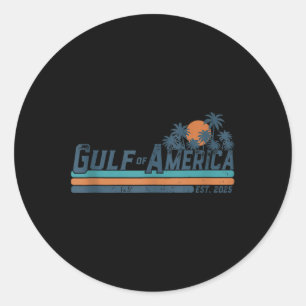 Retro Gulf Of Usa America Est 2025 American Flag G Classic Round Sticker