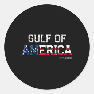 Retro Gulf Of Usa America Est 2025 American Flag G Classic Round Sticker