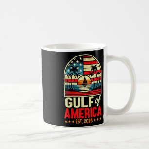 Retro Gulf Of Usa America Est 2025 American Flag G Coffee Mug