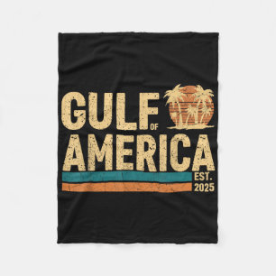 Retro Gulf Of Usa America Est 2025 American Flag G Fleece Blanket
