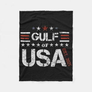 Retro Gulf Of Usa America Est 2025 American Flag G Fleece Blanket