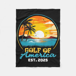 Retro Gulf Of Usa America Est 2025 American Flag G Fleece Blanket