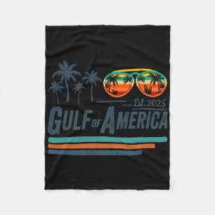 Retro Gulf Of Usa America Est 2025 American Flag G Fleece Blanket