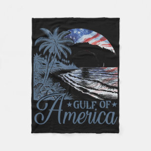 Retro Gulf Of Usa America Est 2025 American Flag G Fleece Blanket