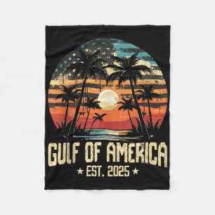 Retro Gulf Of Usa America Est 2025 American Flag G Fleece Blanket