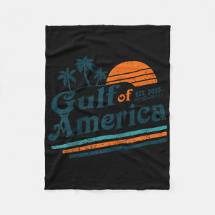 Retro Gulf Of Usa America Est 2025 American Flag G Fleece Blanket