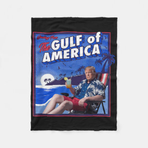 Retro Gulf Of Usa America Est 2025 American Flag G Fleece Blanket