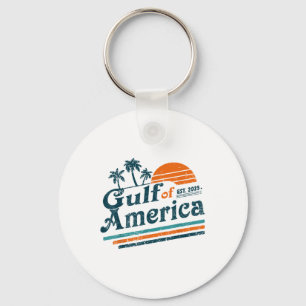 Retro Gulf Of Usa America Est 2025 American Flag G Key Ring