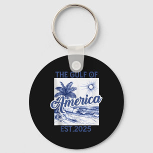Retro Gulf Of Usa America Est 2025 American Flag G Key Ring